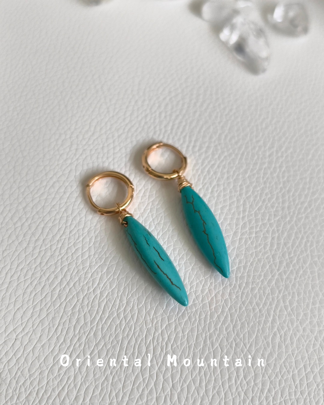 Soul Stone of Tibetan: Turquoise Healing Olive Earrings