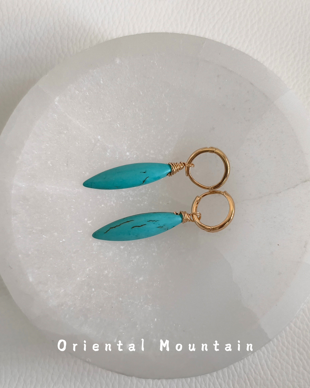 Soul Stone of Tibetan: Turquoise Healing Olive Earrings
