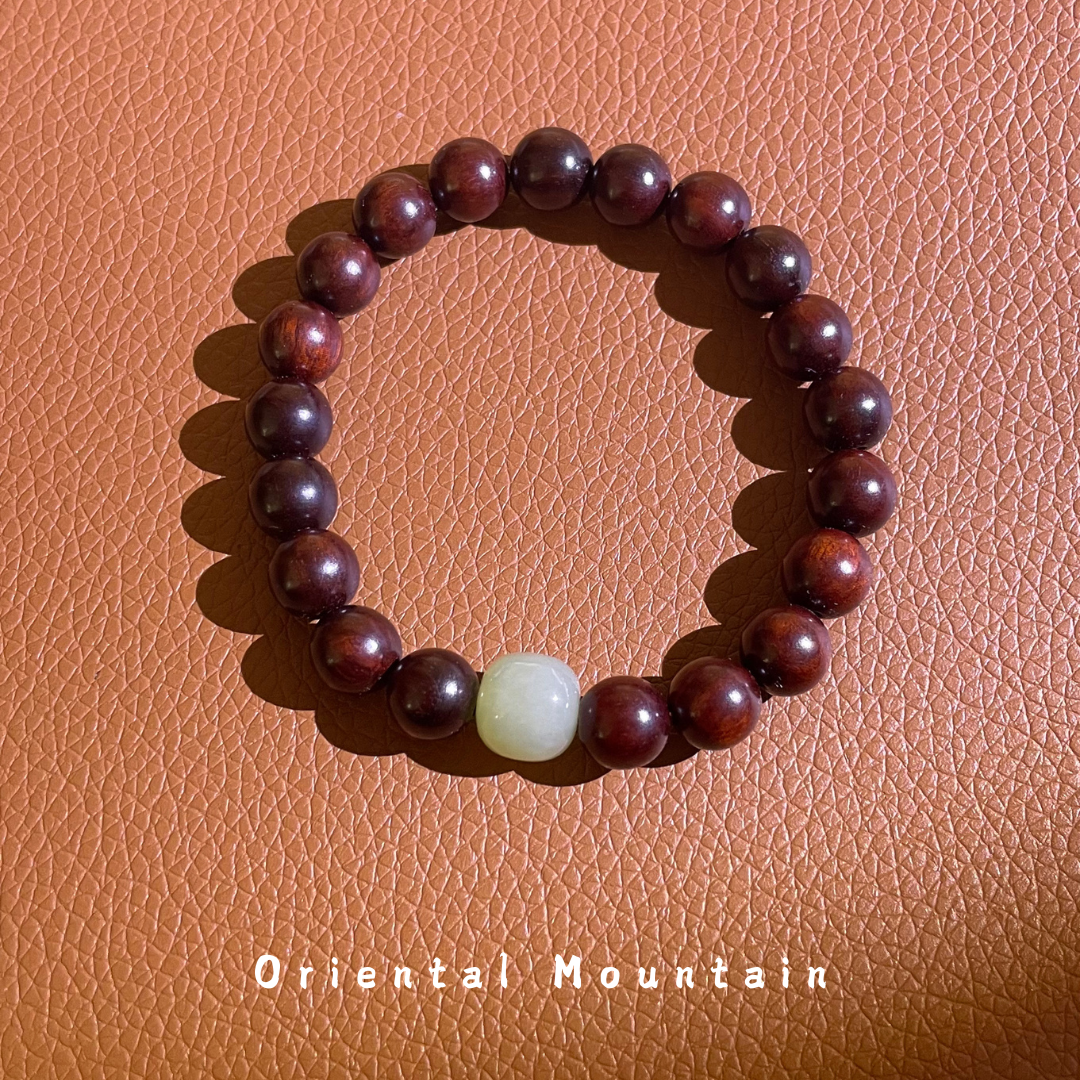 Red Sandalwood Hetian Jade Healing Bracelets