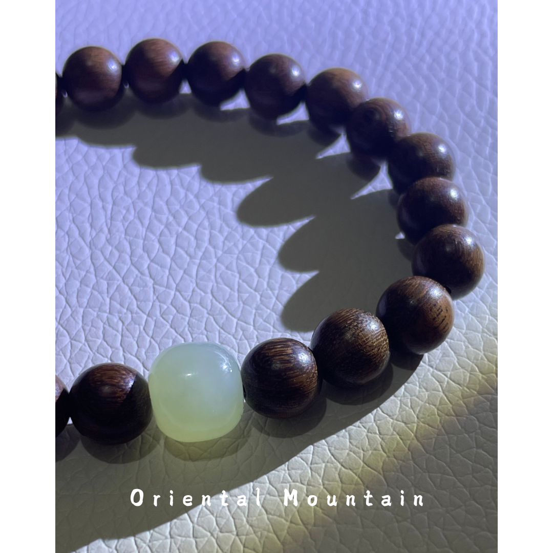 Gold Sandalwood Hetian Jade Healing Bracelets