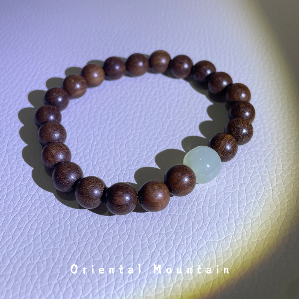 Gold Sandalwood Hetian Jade Healing Bracelets