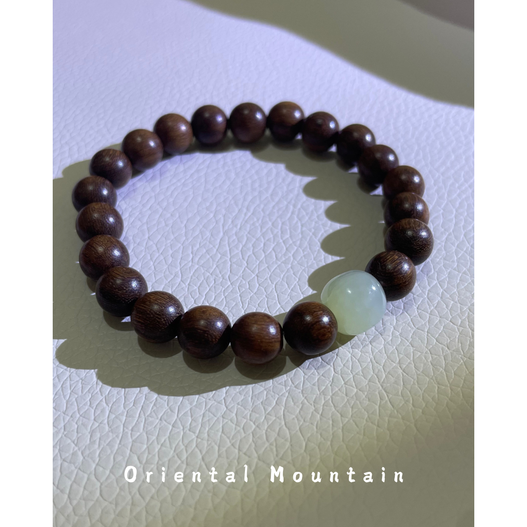 Gold Sandalwood Hetian Jade Healing Bracelets