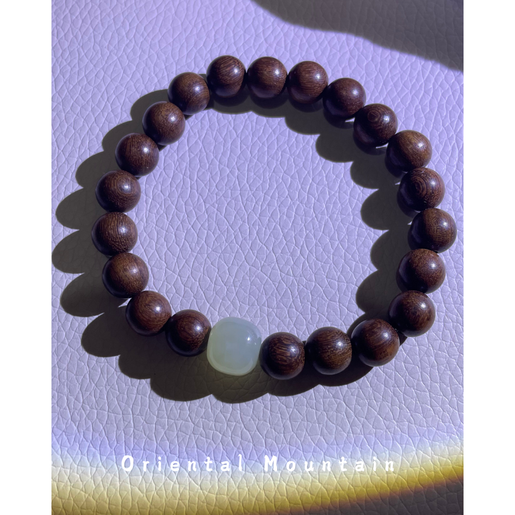 Gold Sandalwood Hetian Jade Healing Bracelets