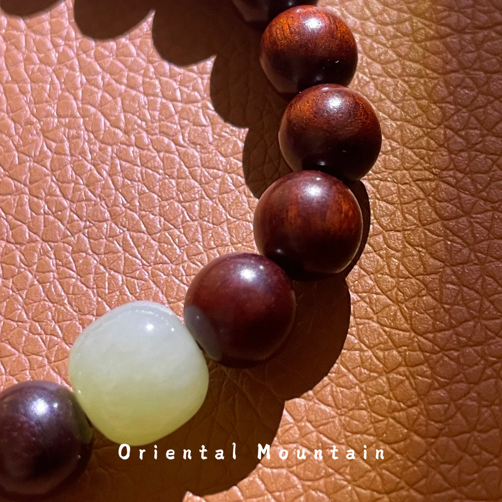 Red Sandalwood Hetian Jade Healing Bracelets