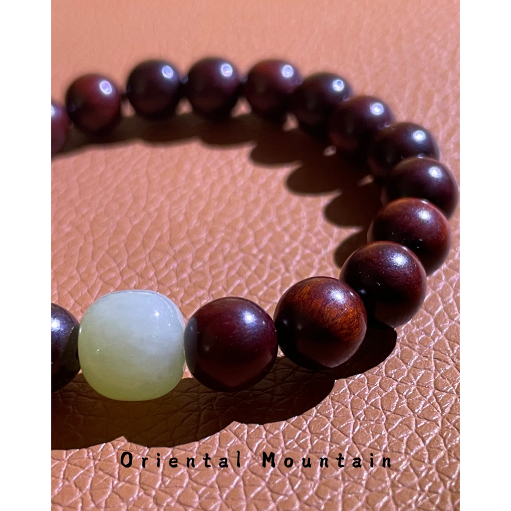 Red Sandalwood Hetian Jade Healing Bracelets