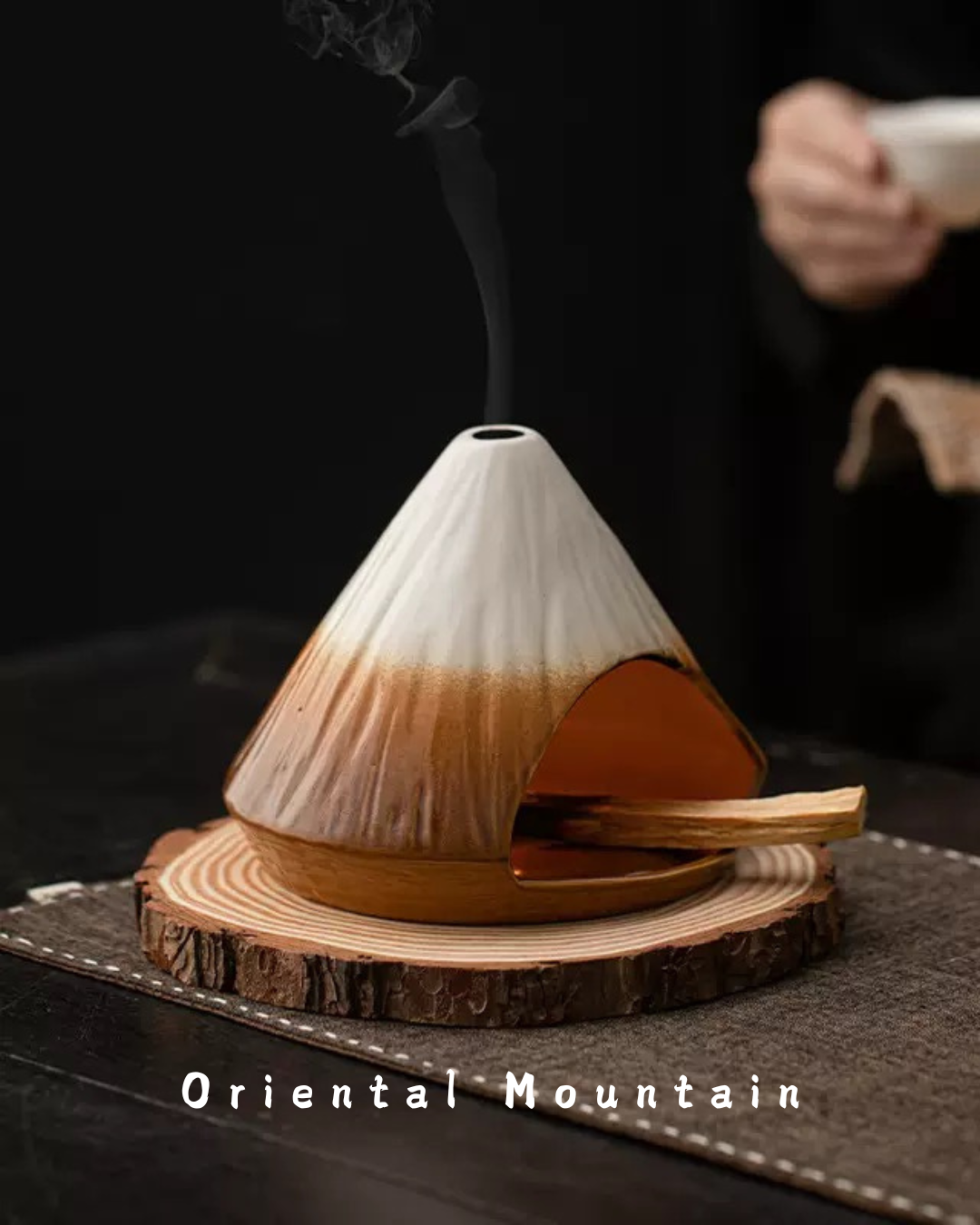 Mount Fuji · Sacred Burning | Hand-Painted Ceramic Palo Santo Burner