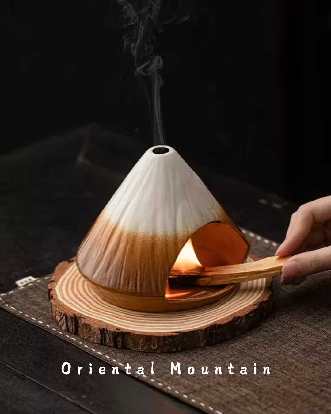 Mount Fuji · Sacred Burning | Hand-Painted Ceramic Palo Santo Burner