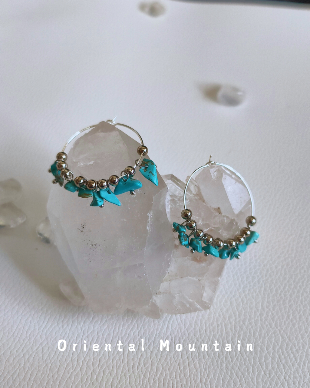 Soul Stone of Tibetan: Crashed Turquoise  Healing Earrings