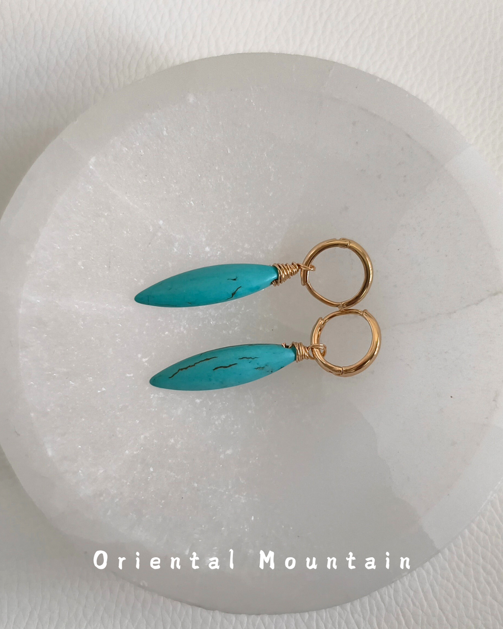 Soul Stone of Tibetan: Turquoise Healing Olive Earrings