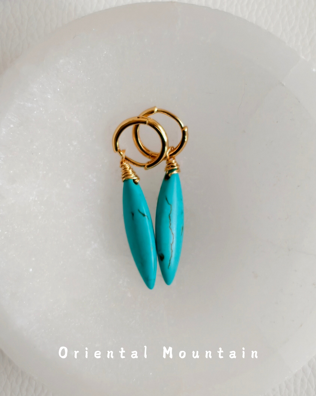 Soul Stone of Tibetan: Turquoise Healing Olive Earrings