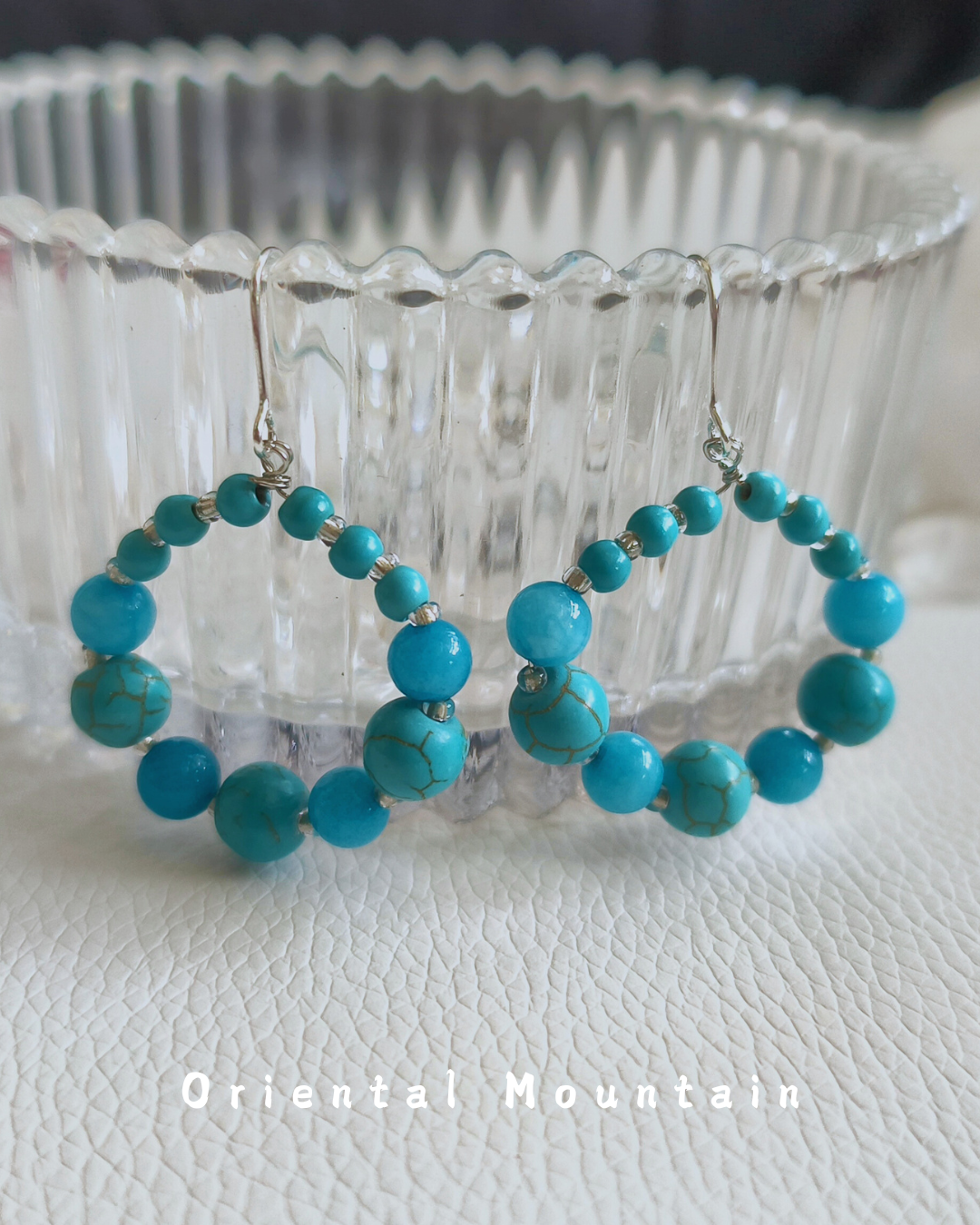Soul Stone of Tibetan: Turquoise Healing Bubble Earrings