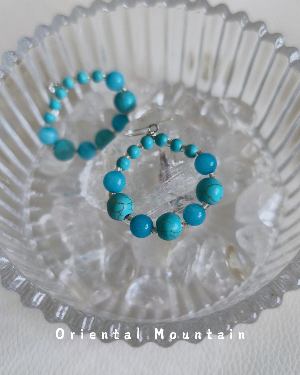 Soul Stone of Tibetan: Turquoise Healing Bubble Earrings