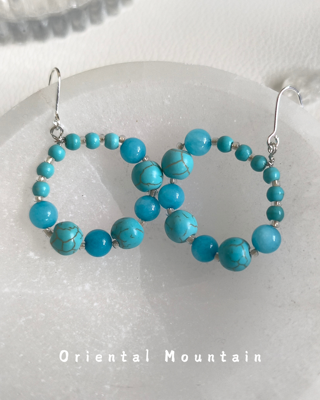 Soul Stone of Tibetan: Turquoise Healing Bubble Earrings