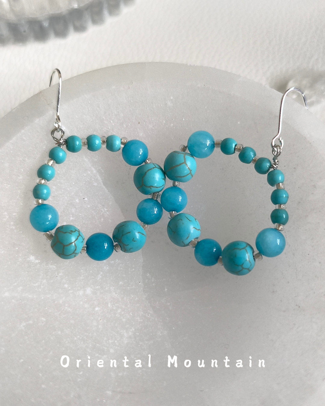 Soul Stone of Tibetan: Turquoise Healing Bubble Earrings