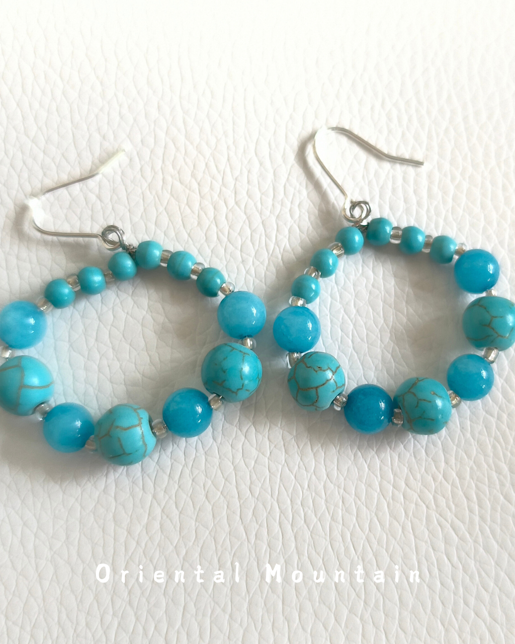 Soul Stone of Tibetan: Turquoise Healing Bubble Earrings