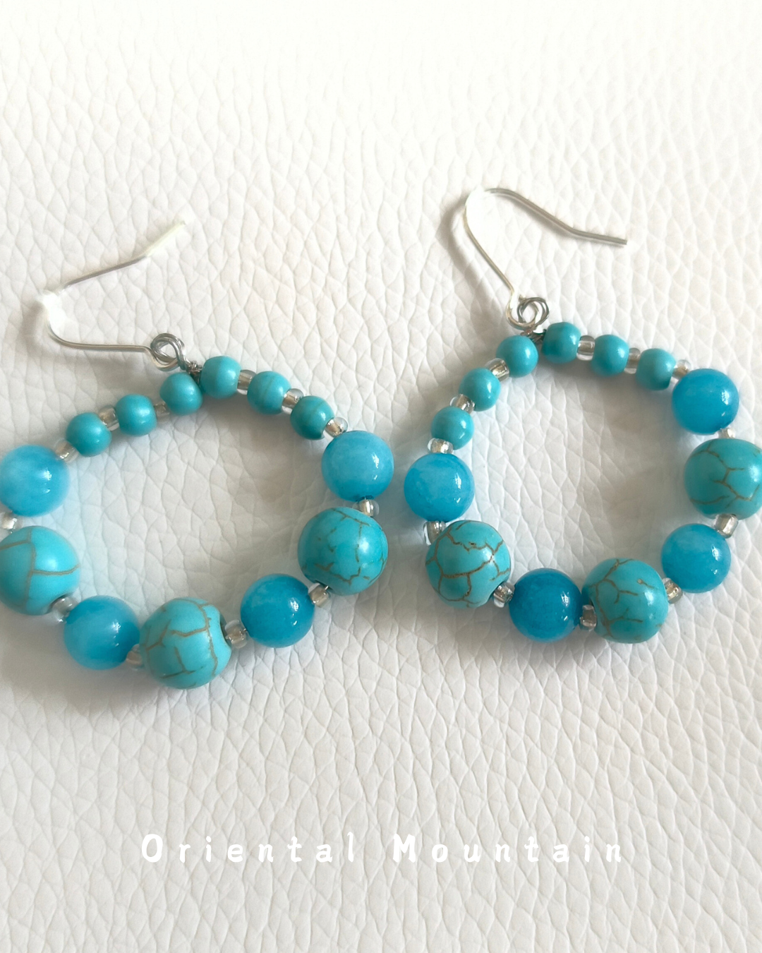 Soul Stone of Tibetan: Turquoise Healing Bubble Earrings