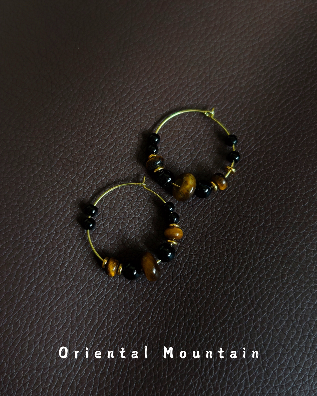 Universe Balancing Energy Earrings | Black Agate and Yellow Tiger's Eye Earrings